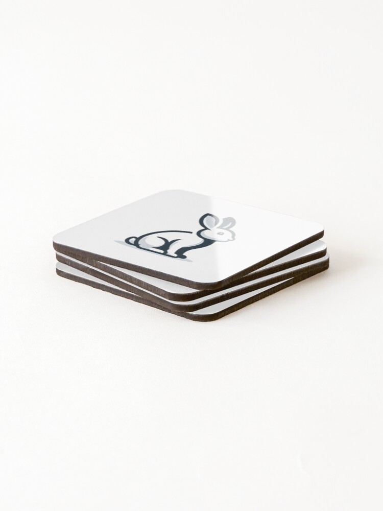 Thumbnail 4 of 5, Coasters (Set of 4), Go Rabbit Go Rabbit designed and sold by vectorillus.