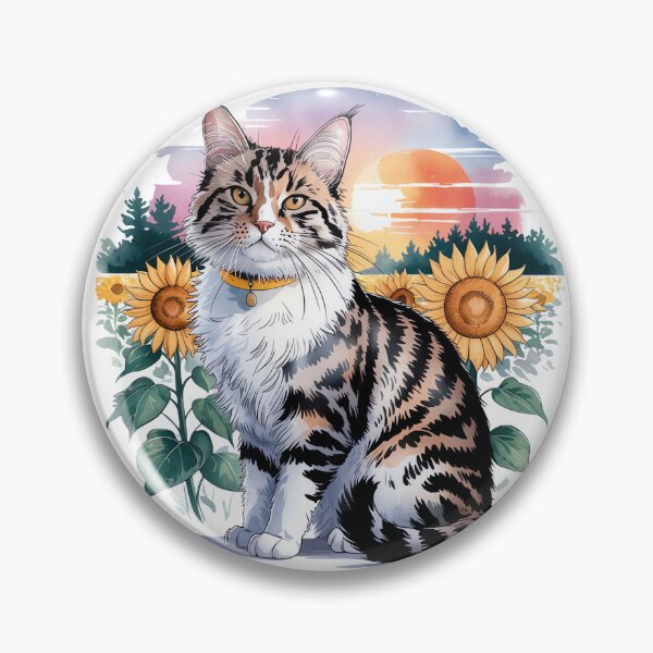 Item preview, Kitten and Sunflowers in the Sun, Cat and Flower Lover designed and sold by madtoyman.