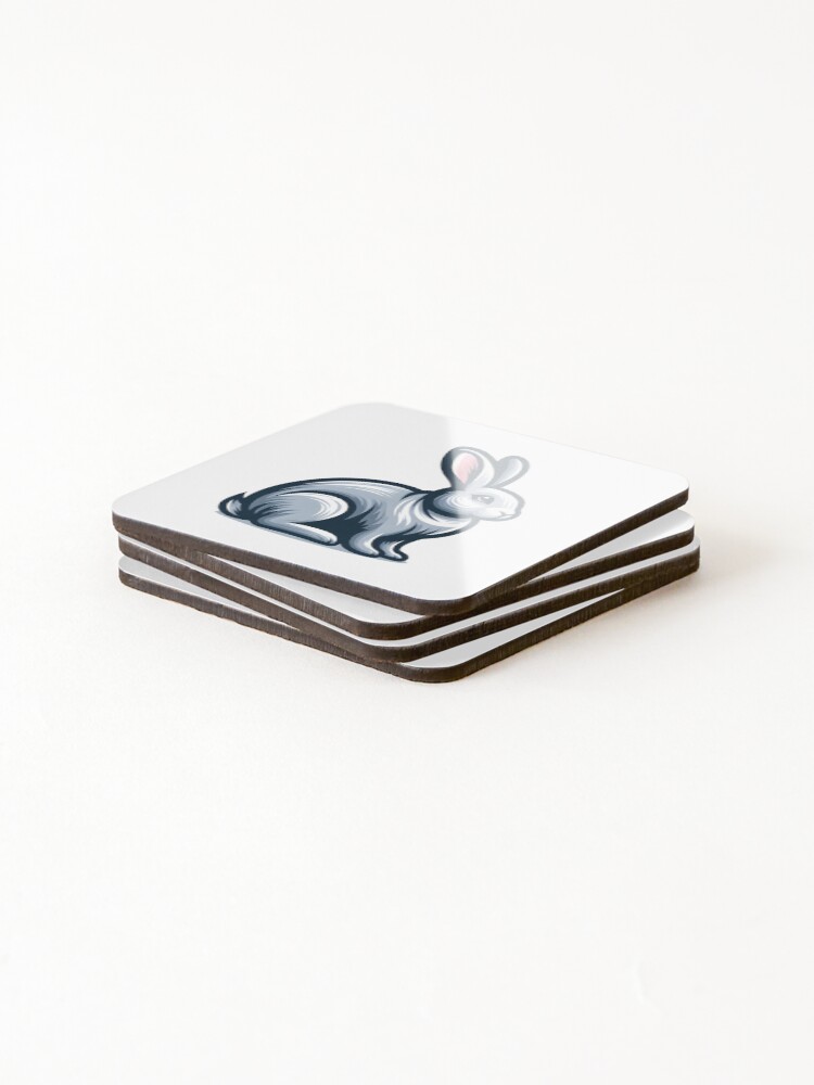 Thumbnail 4 of 5, Coasters (Set of 4), Go Rabbit Go Rabbit designed and sold by vectorillus.