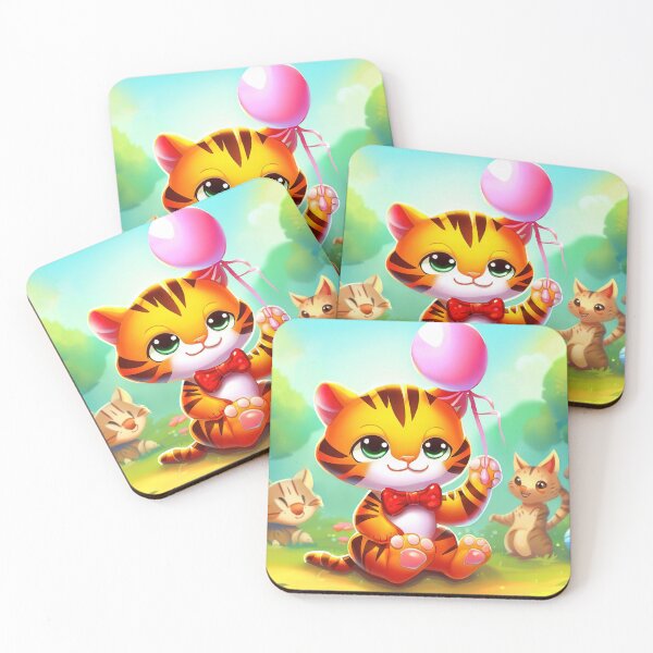 Item preview, Cute tiger with a balloon illustration designed and sold by lalylaura.