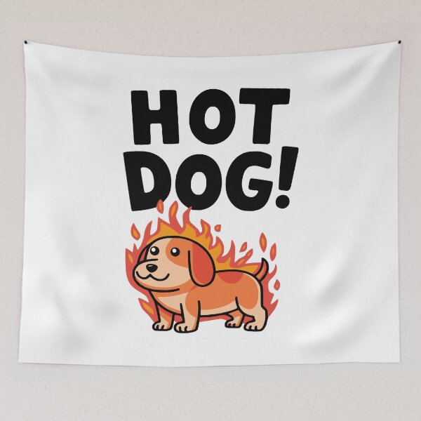 Item preview, Hot Dog! Funny Cute Dog Pun designed and sold by PMCreative.