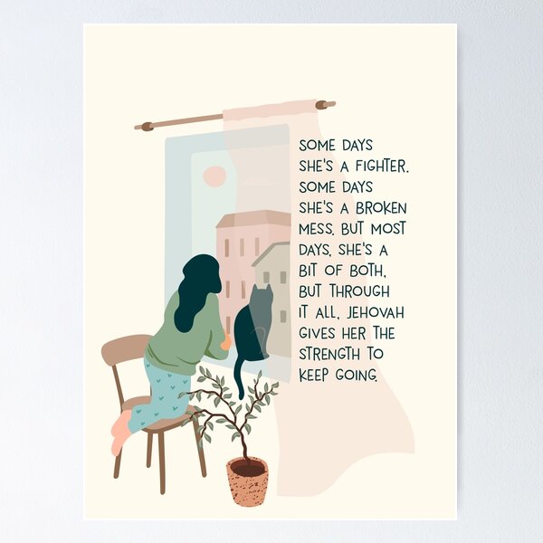 Item preview,  Jehovah Gives Her the Strength to Keep Going designed and sold by Paper Bee Gift Shop.