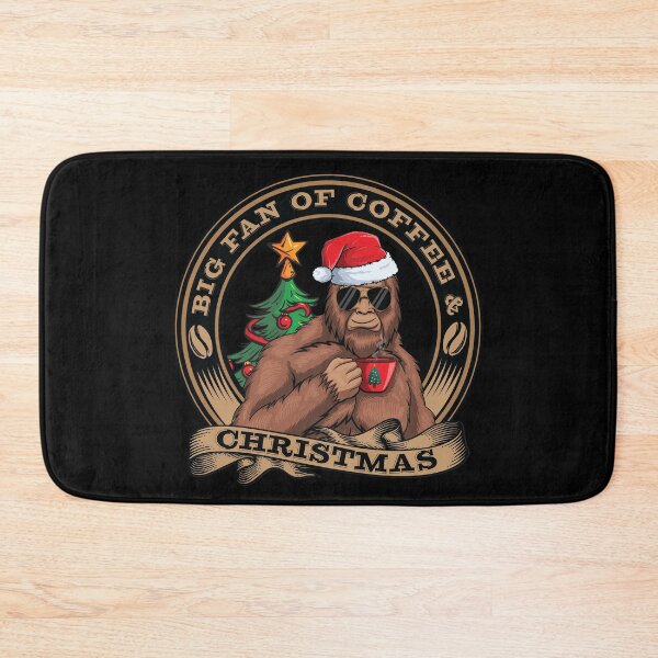 Item preview, Funny Christmas Bigfoot who is a big fan of Coffee and Christmas designed and sold by OhBoyLoveIt.