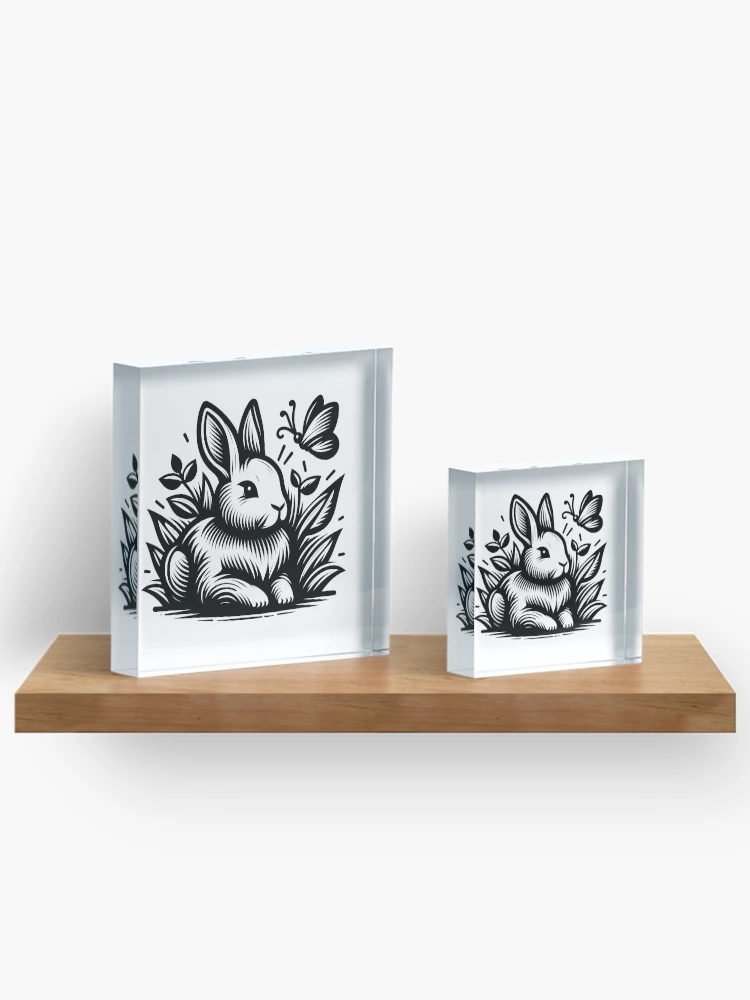 Thumbnail 3 of 5, Acrylic Block, Go Rabbit Go Rabbit designed and sold by vectorillus.