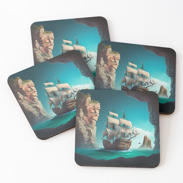 Item preview, Ghostly Pirate Ship Sailing Through Misty Seas designed and sold by Hakubiya.