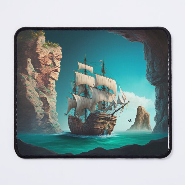 Item preview, Ghostly Pirate Ship Sailing Through Misty Seas designed and sold by Hakubiya.