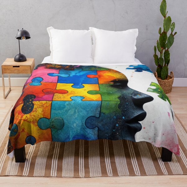Item preview, Colorful puzzle woman portrait designed and sold by lalylaura.