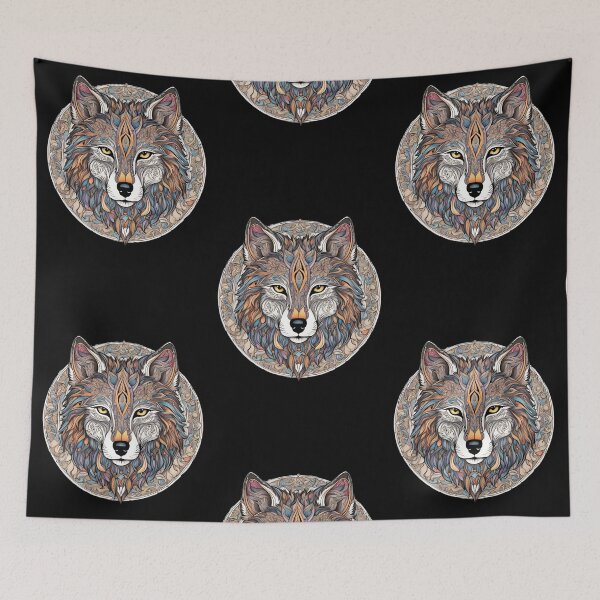 Item preview, Portrait wolf tribal, mystic and majestic designed and sold by KolorellaS.