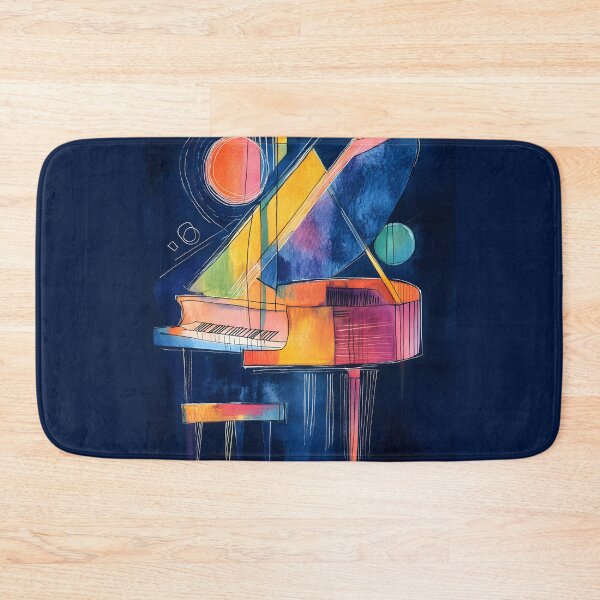 Item preview, Vibrant Abstract Depiction of a Grand Piano with Bold Geometric Shapes and Whimsical Lines Generative AI designed and sold by OlfactoART Studio.