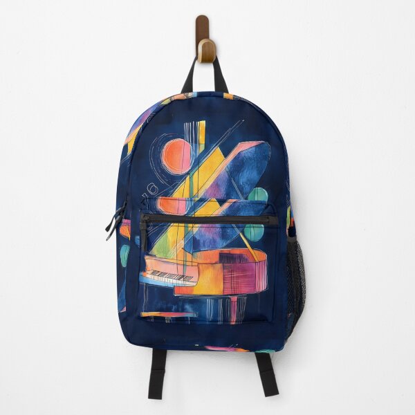 Item preview, Vibrant Abstract Depiction of a Grand Piano with Bold Geometric Shapes and Whimsical Lines Generative AI designed and sold by OlfactoART Studio.