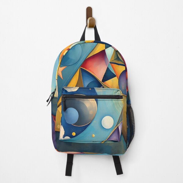 Item preview, Celestial Triad - Geometric Pyramid Under Cosmic Skies designed and sold by ArtPrintsUSA.