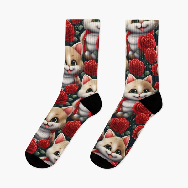 Item preview,  Pussycat with Roses Pattern for Christmas, Valentines and Birthdays designed and sold by Grang Art Artistic Designs.