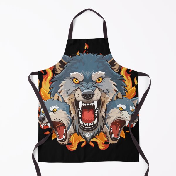 Item preview, 01 Bad Wolf Pack Wolves Head Fire Flames designed and sold by Margarita-Art.