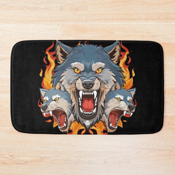 Item preview, 01 Bad Wolf Pack Wolves Head Fire Flames designed and sold by Margarita-Art.