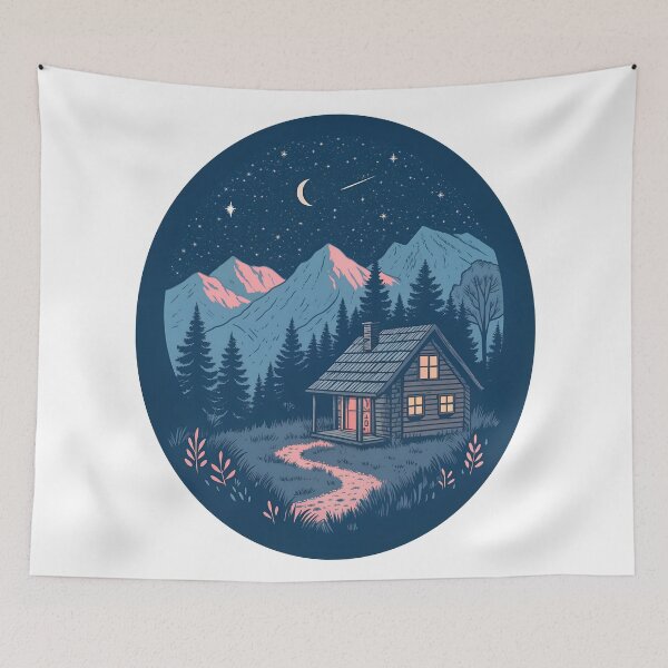 Item preview, T-Shirt Design Trending: CABIN IN THE MOUNTAINS designed and sold by ForeverPrintsOK.