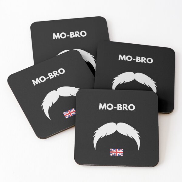 Item preview, MOvember Inspired MO-BRO UK Moustache 3 T-Shirt and Stickers designed and sold by Wit-T-Merch.