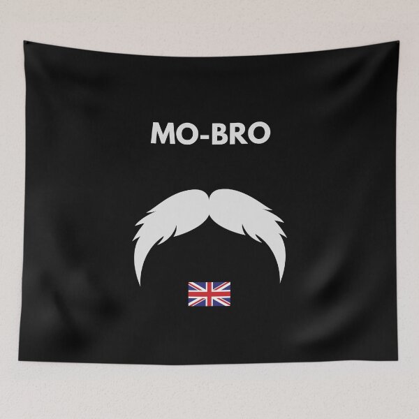 Item preview, MOvember Inspired MO-BRO UK Moustache 3 T-Shirt and Stickers designed and sold by Wit-T-Merch.
