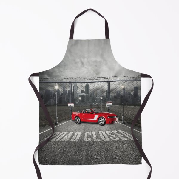 Item preview, red sports car on closed road with barbed wire designed and sold by Endo Designs - cause Love and Life matters.