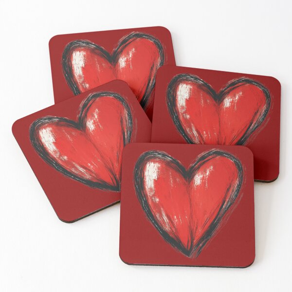 Item preview, HAND DRAWN RED LOVE HEART SOLID BEST SELLER designed and sold by NikoDeeko.