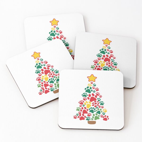Item preview, Colorful Dog Paws Print Christmas Tree designed and sold by Sensepiphoria.