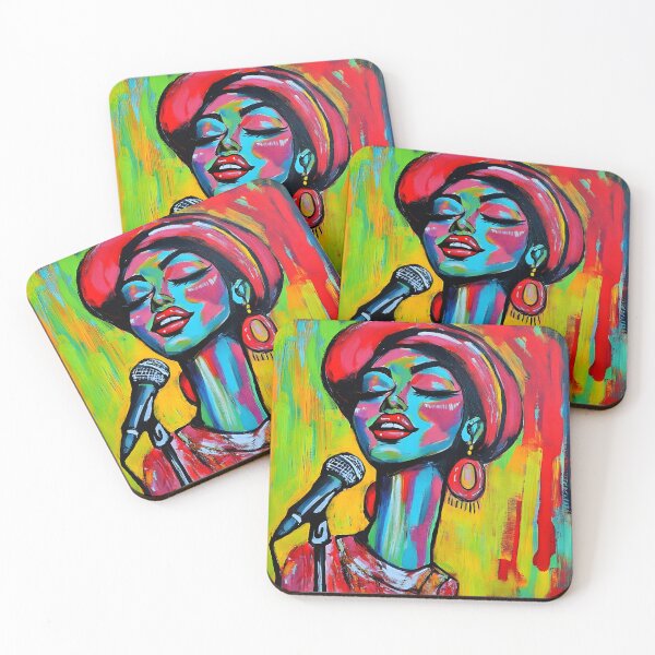 Item preview, Vibrant Colorful Portrayal of a Passionate Singer in Bold Brushstrokes Large Earrings AI Art designed and sold by OlfactoART Studio.