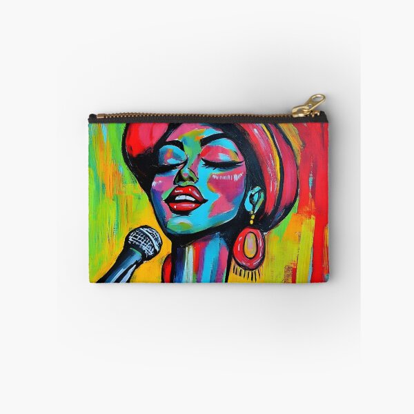 Item preview, Vibrant Colorful Portrayal of a Passionate Singer in Bold Brushstrokes Large Earrings AI Art designed and sold by OlfactoART Studio.