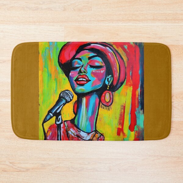 Item preview, Vibrant Colorful Portrayal of a Passionate Singer in Bold Brushstrokes Large Earrings AI Art designed and sold by OlfactoART Studio.