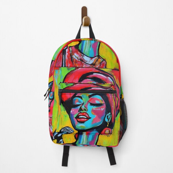 Item preview, Vibrant Colorful Portrayal of a Passionate Singer in Bold Brushstrokes Large Earrings AI Art designed and sold by OlfactoART Studio.