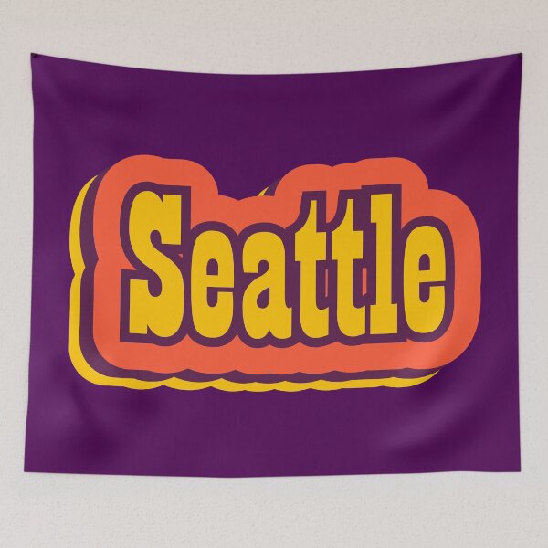 Item preview, Seattle Beach, Washington Retro Typography designed and sold by ArtNoveltee.