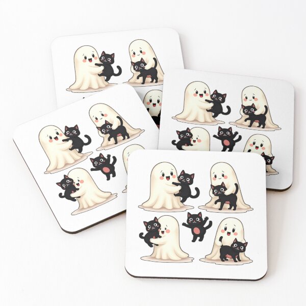 Item preview, Cute Ghost and Black Cat Friends designed and sold by Moad Fahim.