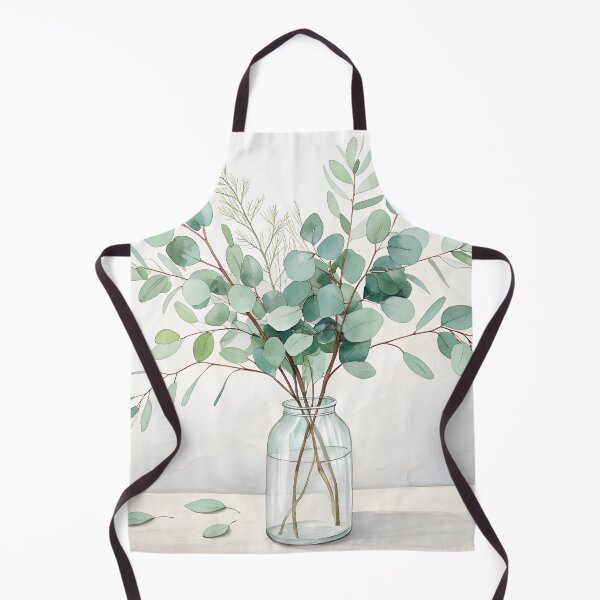 Item preview, Eucalyptus Leaves in Vase Watercolor designed and sold by AntiqueWhiteArt.