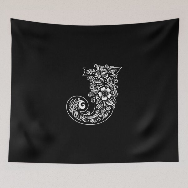 Item preview, LETTER J STICKER floral design designed and sold by stickysterscom.