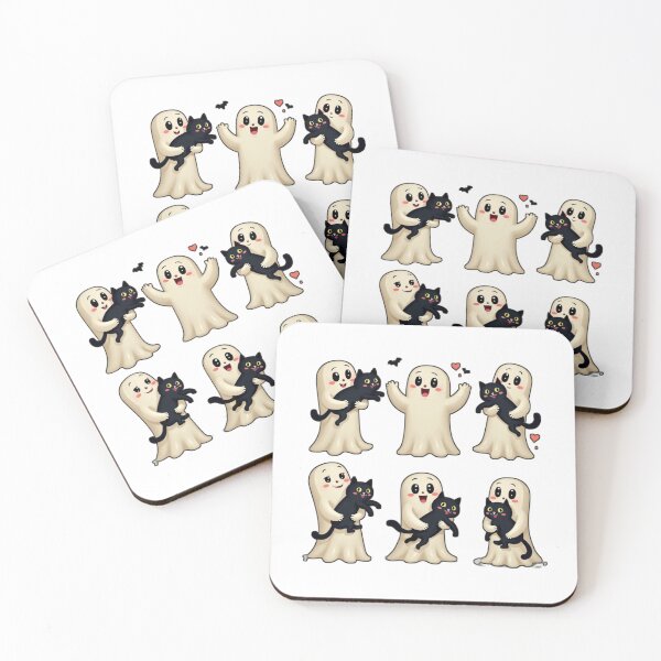 Item preview, Cute Ghost and Black Cat Friends designed and sold by Moad Fahim.