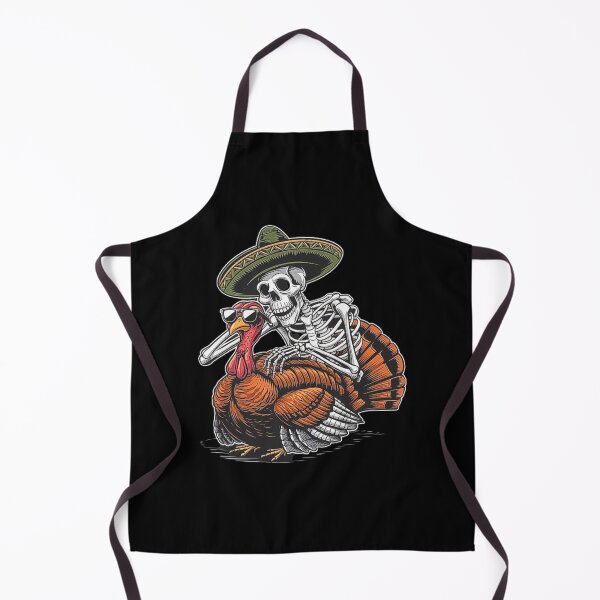 Item preview, Fun Skeleton with Sombrero Riding a Turkey – Unique Thanksgiving Illustration designed and sold by love3617.