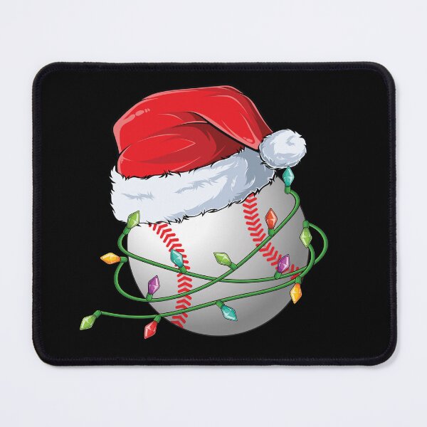 Item preview, Christmas Baseball Wrapped in lights with a Santa Hat designed and sold by OhBoyLoveIt.