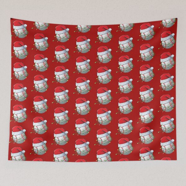 Item preview, Christmas Baseball Wrapped in lights with a Santa Hat designed and sold by OhBoyLoveIt.