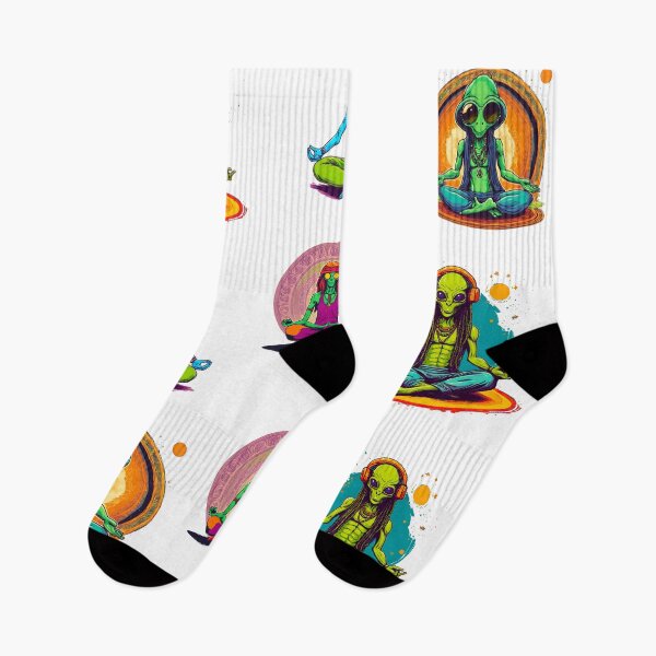 Item preview, Hippie Alien Practices Yoga Among Stars Pattern 1 designed and sold by Tom-Johnson.