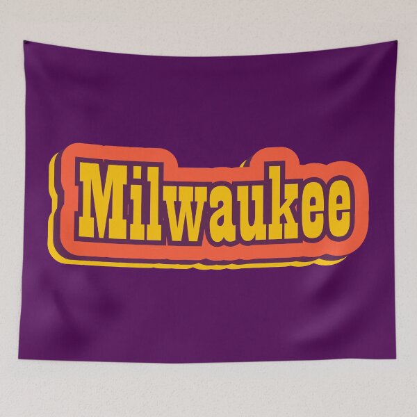 Item preview, Milwaukee Beach, Wisconsin Retro Typography designed and sold by ArtNoveltee.