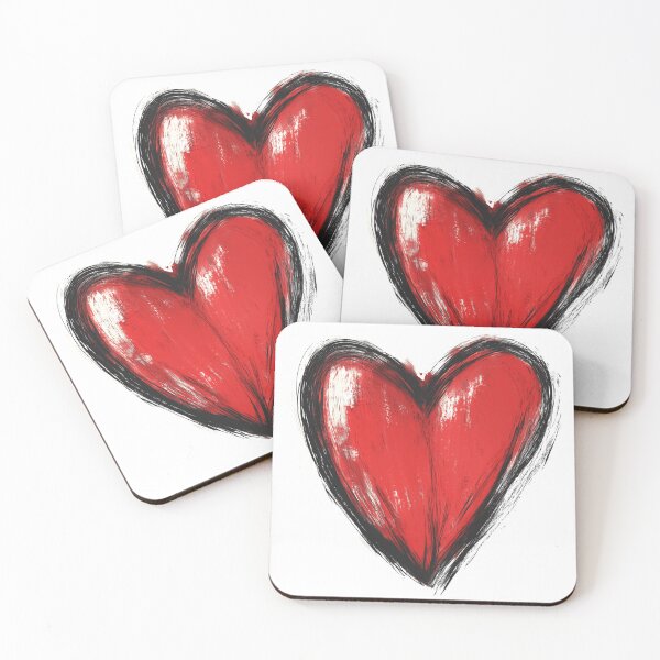 Item preview, HAND DRAWN RED LOVE HEART TRANSPARENT BEST SELLER designed and sold by NikoDeeko.