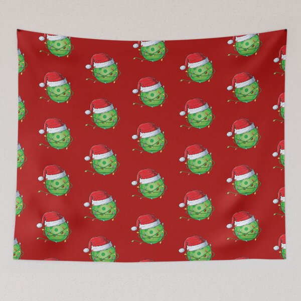 Item preview, Christmas Pickleball Wrapped in lights with a Santa Hat designed and sold by OhBoyLoveIt.