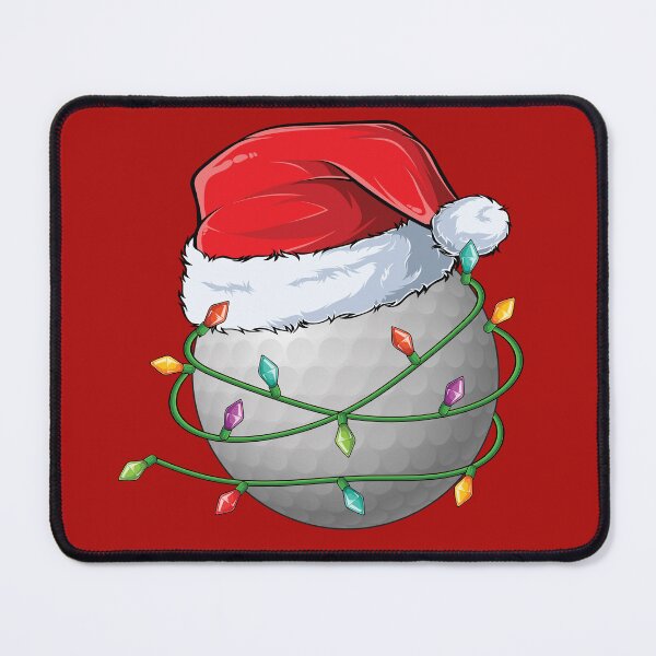 Item preview, Christmas Golf Wrapped in lights with a Santa Hat designed and sold by OhBoyLoveIt.