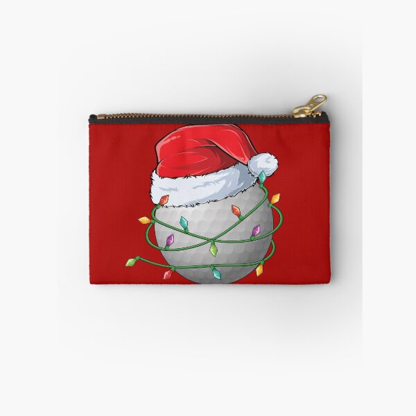Item preview, Christmas Golf Wrapped in lights with a Santa Hat designed and sold by OhBoyLoveIt.