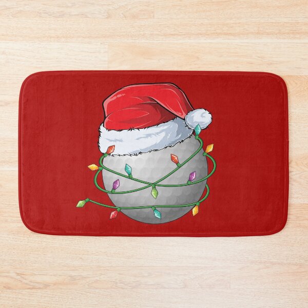 Item preview, Christmas Golf Wrapped in lights with a Santa Hat designed and sold by OhBoyLoveIt.
