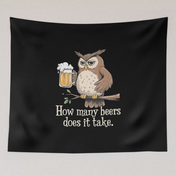 Item preview, Humorous Grumpy Owl Holding a Beer with Fun Quote designed and sold by love3617.