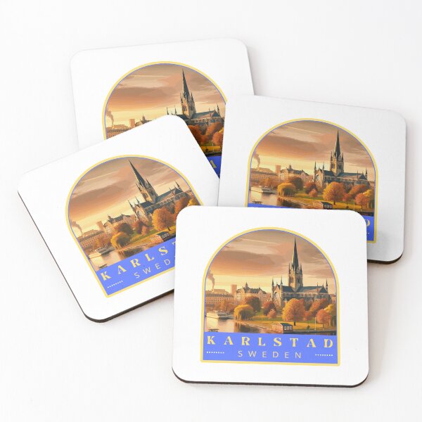Artikelvorschau, Karlstad Schweden Retro Skyline entworfen und verkauft von MaateoDesign.