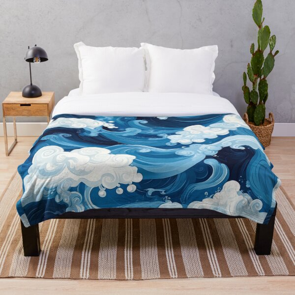 Item preview, Ocean Waves Abstract Watercolor Beach designed and sold by InkyFigment.