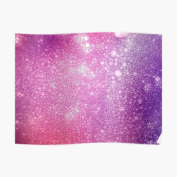 Purple Pink Foam Bubbles Microscope 40x Poster