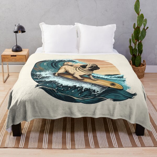 Item preview, Adventurous Pug Riding a Giant Wave designed and sold by Hakubiya.