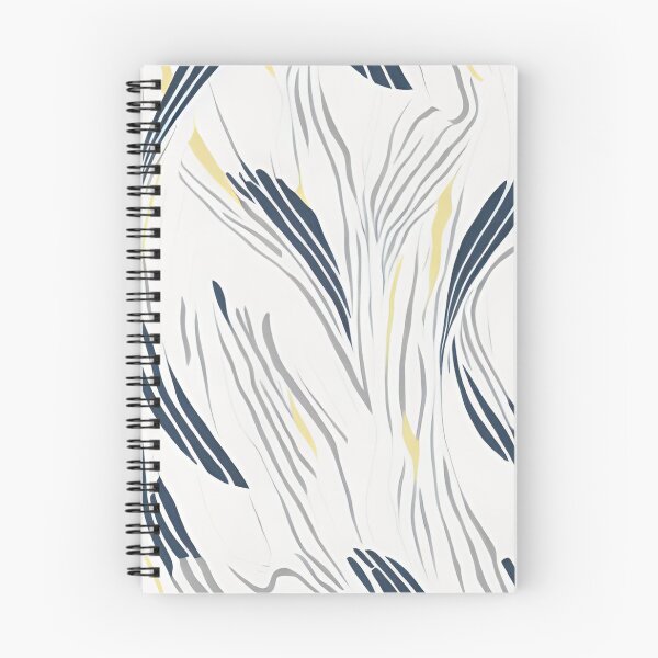 Item preview, Navy Grey and Yellow Whisps on White designed and sold by BubbleGalaxy.
