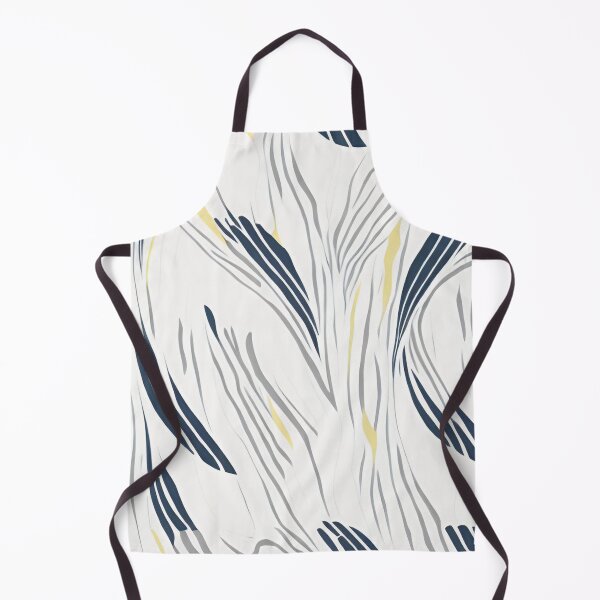 Item preview, Navy Grey and Yellow Whisps on White designed and sold by BubbleGalaxy.